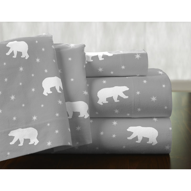 Pointehaven Polar Bear 100 Cotton Flannel Sheet Set & Reviews Wayfair